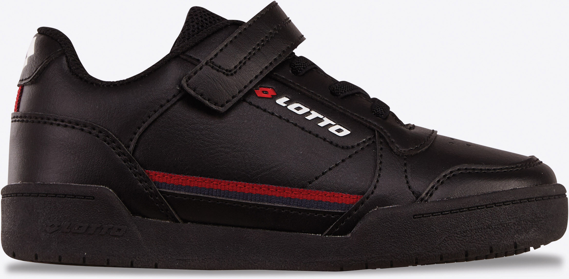 Sneaker LOTTO, Mädchen, Gr. 29, schwarz (schwarz, rot), Synthetik, Schuhe Sneaker, vielseitig zu kombinieren