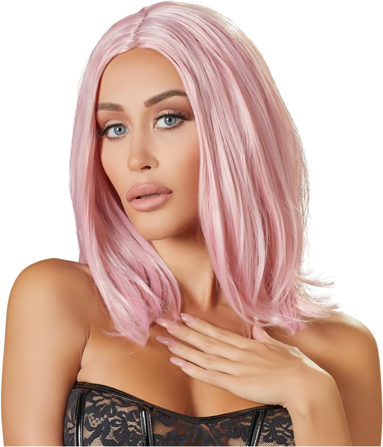 Wigged Love Cottelli - Medium Pink Bob Wig