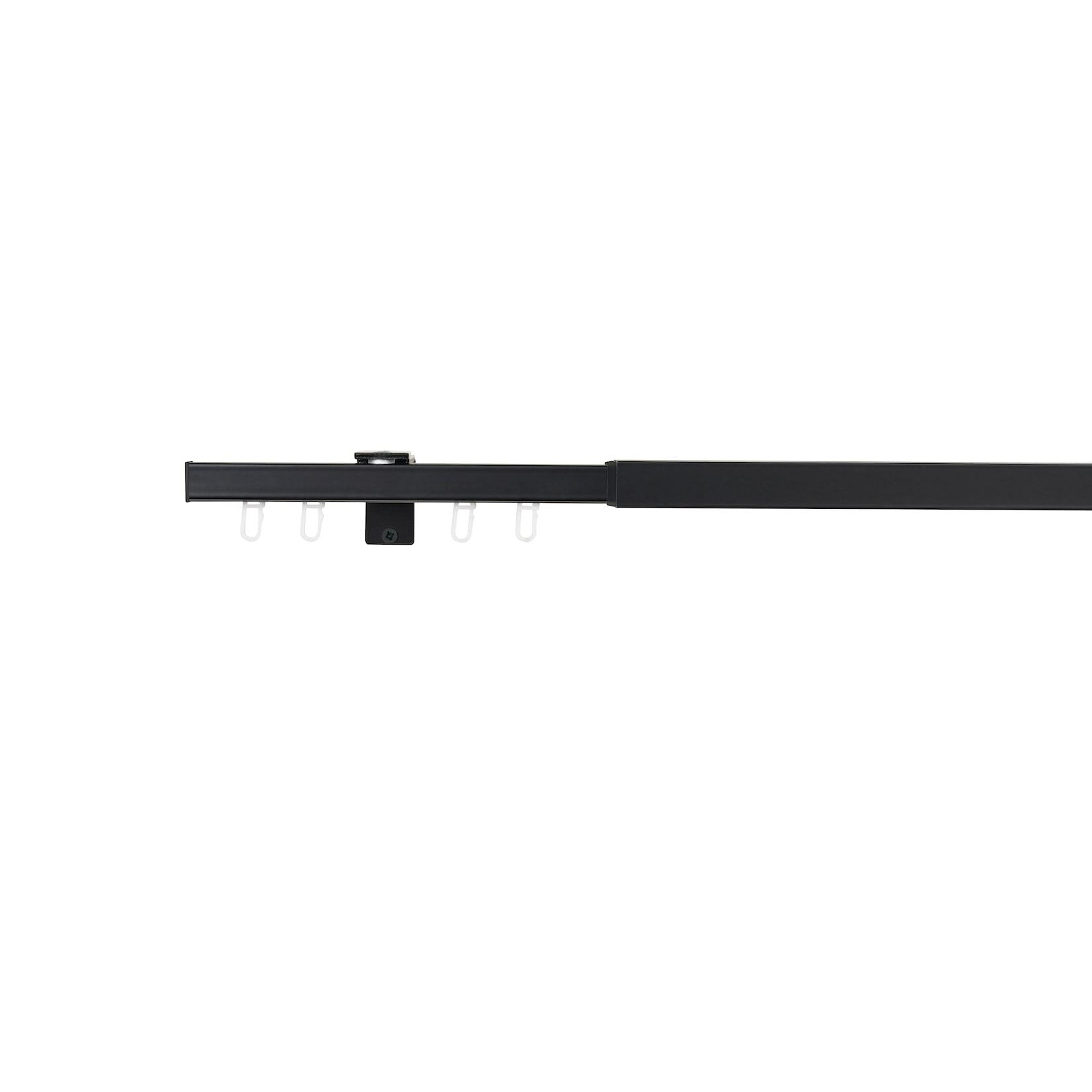 Ondeco Vorhangschiene ausziehbar Gardinenschiene innenlauf Gardinenstange Deckenmontage modern 1-Lauf Farbe: Schwarz, Größe: 120-210 cm