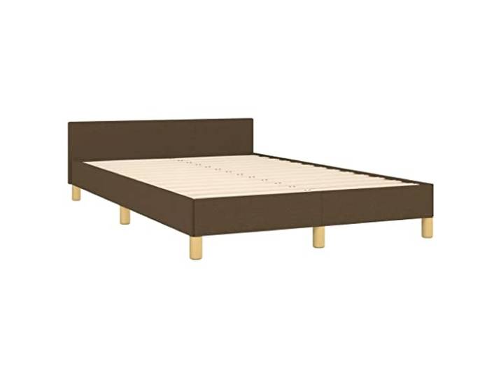 KTHLBRH Bettgestell mit Kopfteil Dunkelbraun 80 x 200 cm Atmungsaktives Gewebe, Lattenrost aus Sperrholz, robuste Beine, ohne Matratze