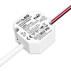 ISOLED LED Schalterdosen-PWM-Trafo 24V/DC, 0-12W, Tiefe 24mm, IP65, dimmbar, SELV ISO-116894