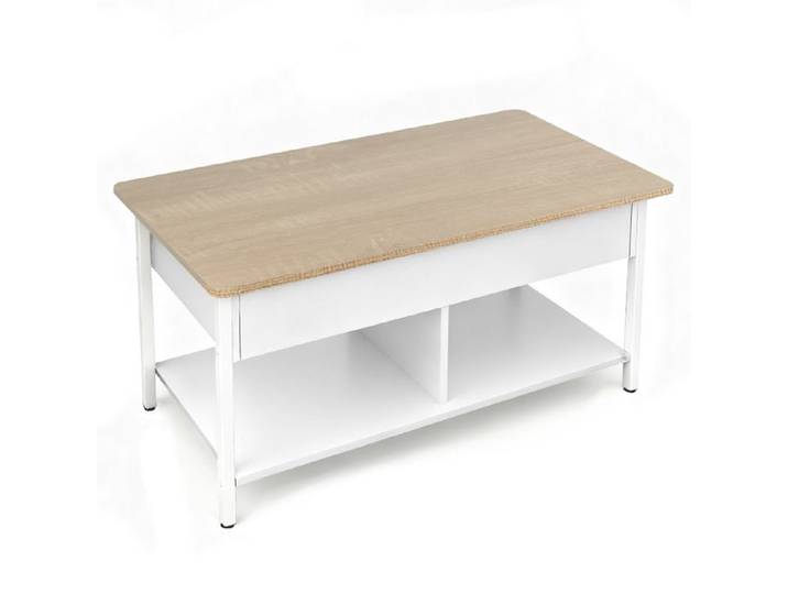 SUPFINE Table de Salon Moderne en Bois Table Basse avec Plateau Relevable pour Salon Petits Espaces Bureau 90 × 48 × 62 cm