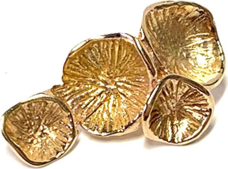 Anhänger 585 Gold Kettengleiter strukturiert floral einfarbig