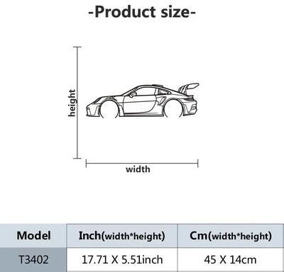 Useful Little Things Metal Racing Car Wall Art Durable Sports Automobile Decor Sculpture For Kids Room Home Display u