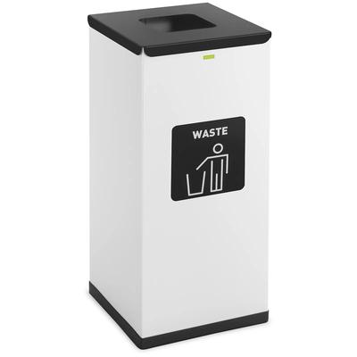 Helloshop26 - Mülleimer – 60 l weiß mit Aufschrift Restmüll weißer Stahl 14_0009743