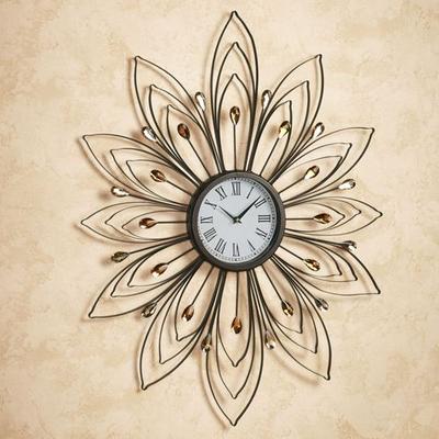 Touch of Class Bejeweled Wall Clock Bronze , Bronze