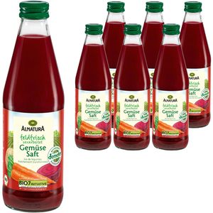 Alnatura Saft feldfrisch Gemüse ohne Zuckerzusatz demeter, BIO, 100% Direktsaft, Flasche, je 0,33 Liter, 6 Stück