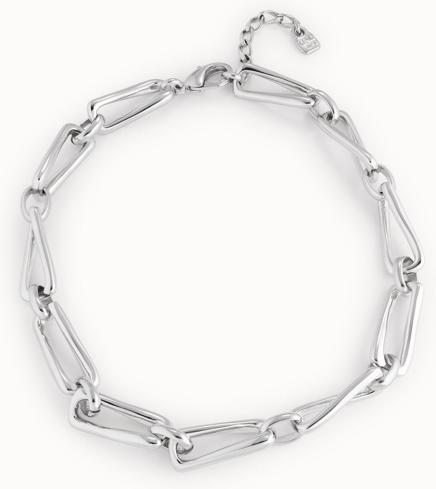 UNOde50 Collar bañado en plata de ley con eslabones cuadrados Plateado U
