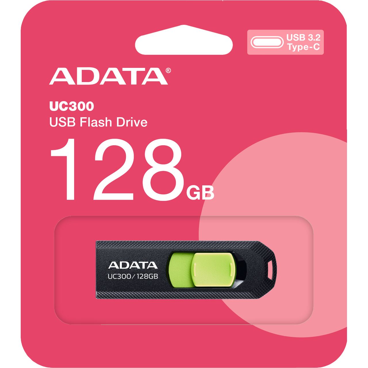 128 GB ADATA UC300 (schwarz/grün, USB-C 3.2 Gen 1)