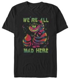 Men's Big & Tall Cheshire Rainbow Tee by Disney in Black (Size XLT)
