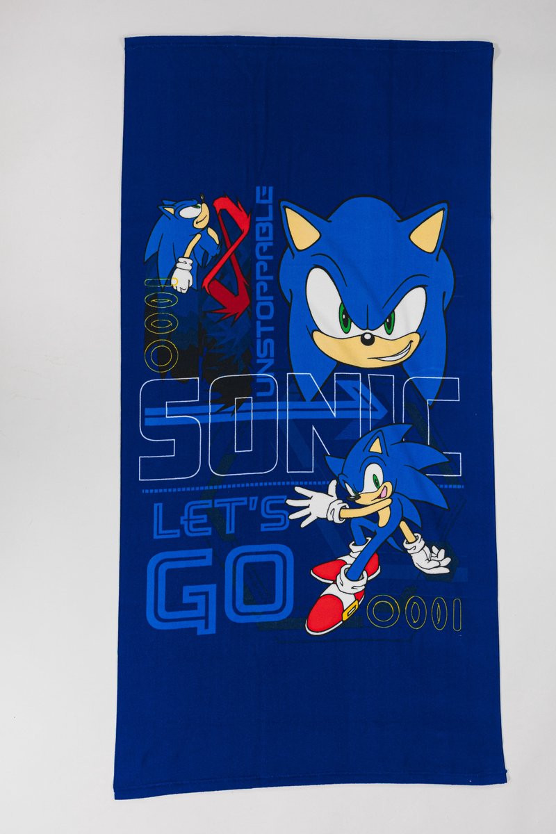 Sonic Super Sonic Strandlaken voor kinderen, Polyester, 70 x 140 cm