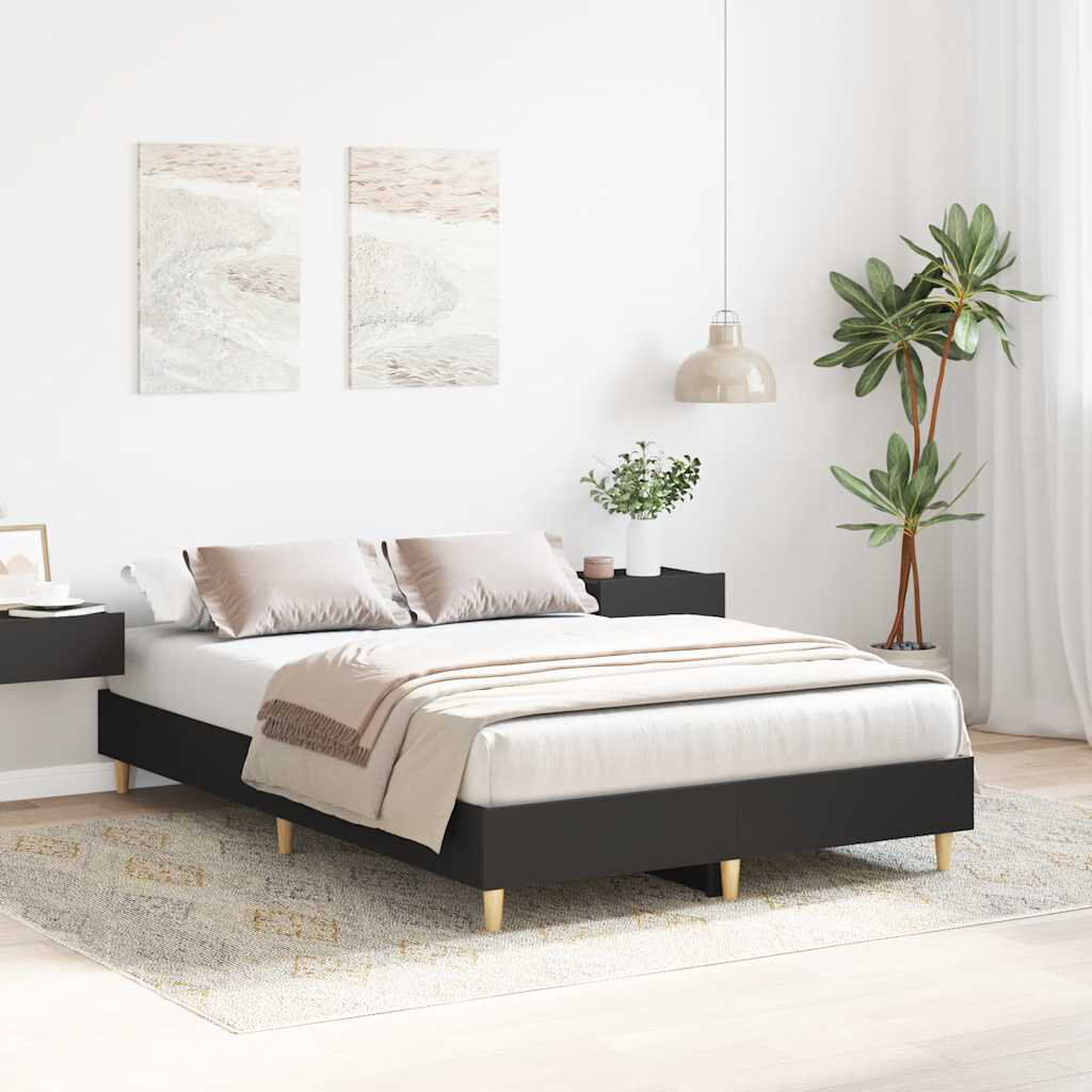 Alpen Home Bed Frame No Mattress Engineered Wood Black Double (4'6)