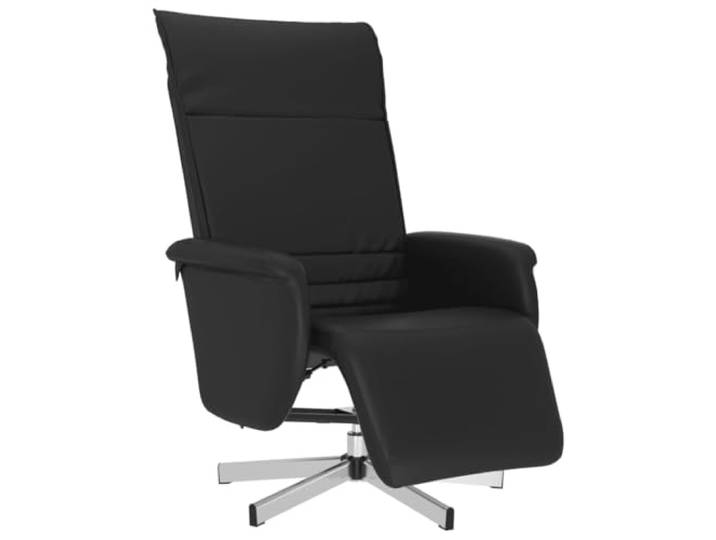 Fisinber Relaxsessel mit Liegefunktion Drehfunktion Kunstleder Schwarz 360-Grad-Drehsessel mit Fußstütze und 105-125 Grad Neigung für erholsame Pausen im Wohnzimmer bis 110 kg Belastbarkeit.