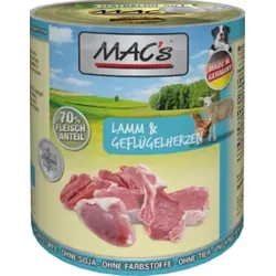 Mac's Dog Lamm und Geflügelherzen 800g