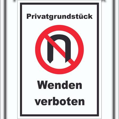 HB-Druck Privatgrundstück Wenden verboten Aufkleber A1 (594x841mm)