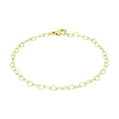 Armband AMOR "Herzchenarmband", gold (gelbgoldfarben), Armbänder, Damen, 19cm, Edelstahl, Armband