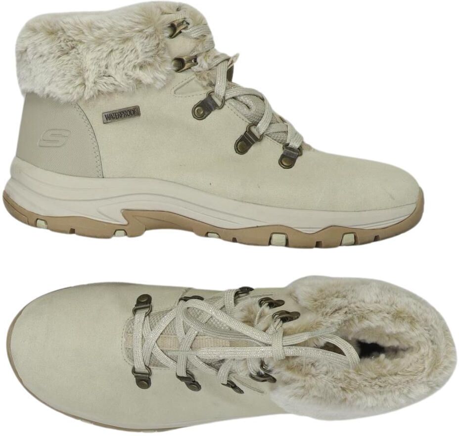 Skechers Damen Stiefelette, Cremeweiß, Gr. EU 39, Leder / Tex / Membran - Second Hand