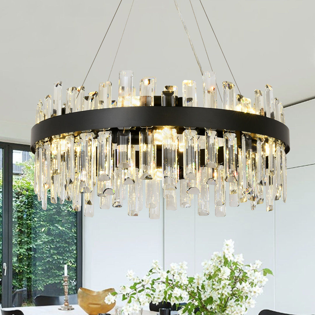 Canora Grey Unique/Statement Chandelier Matte Black 24cm H x 58cm W x 24cm D