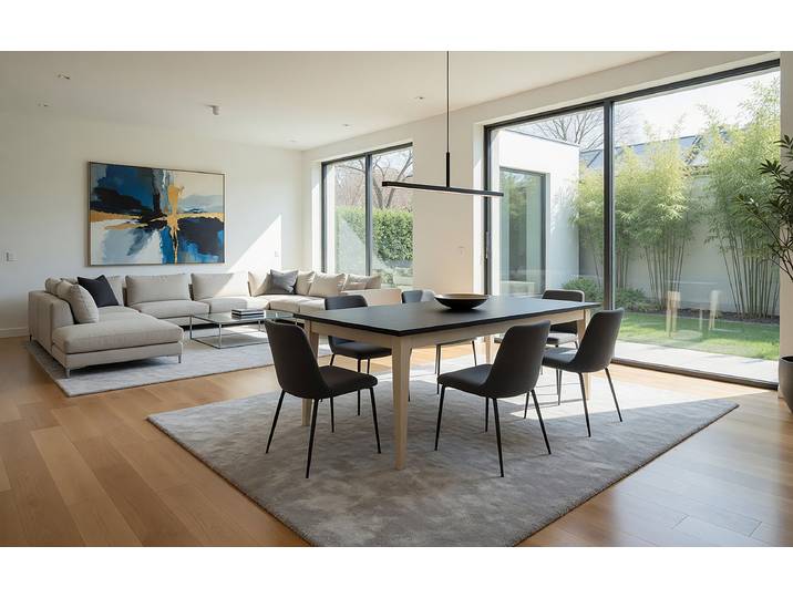 Table 180cm Noir/Noir/Pin crème