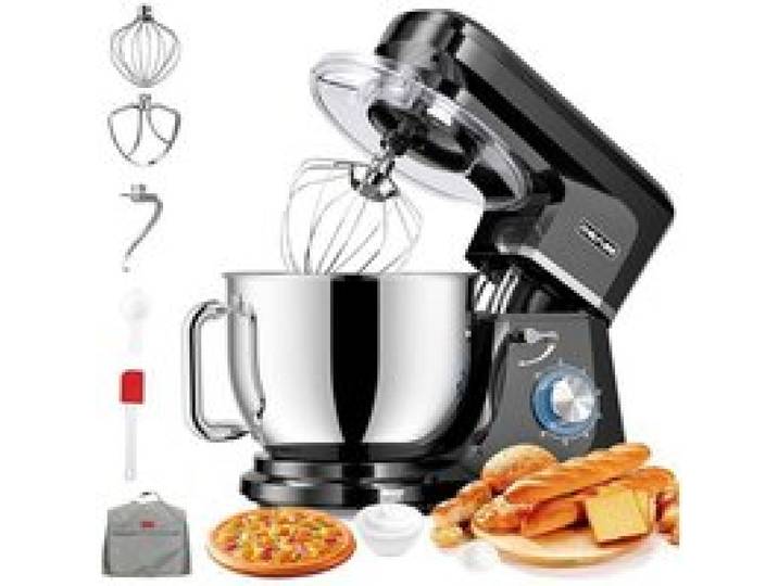 Robot Patissier CHeflee Robot Pâtissier 1800W Pétrin multifonction avec Bol 7.2L Housse de protection Robot de cuisine Noir