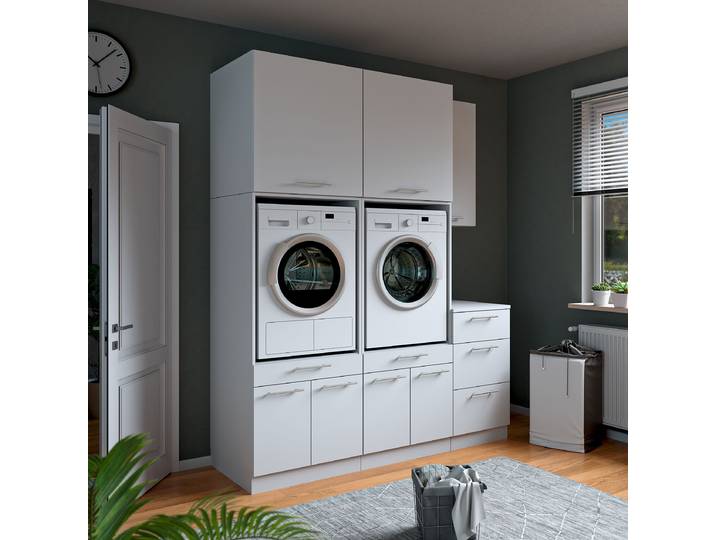 Set de buanderie K 186 x 238cm Blanc/Blanc