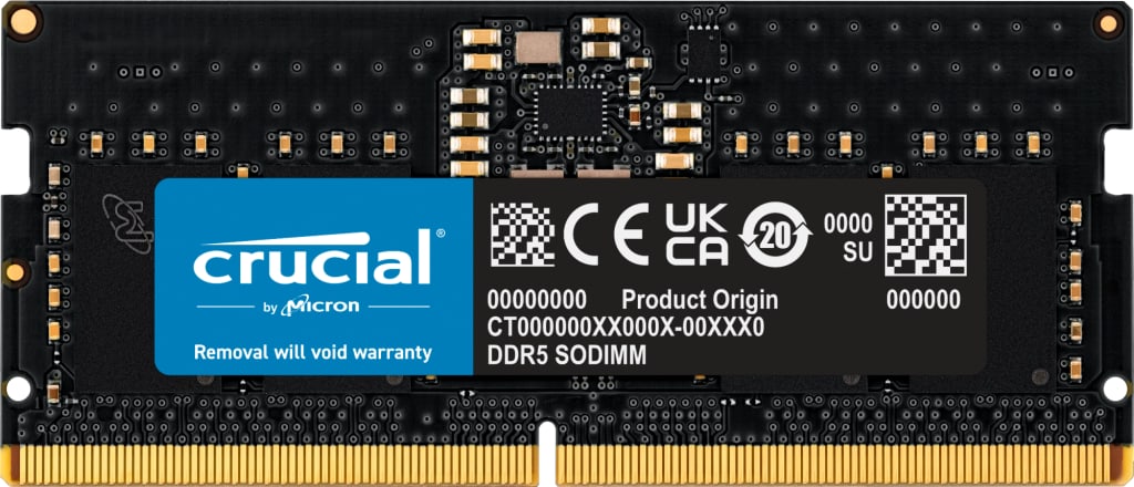 16GB Crucial DDR5-4800 CL 40 SO-DIMM RAM Notebook Speicher CT16G48C40S5