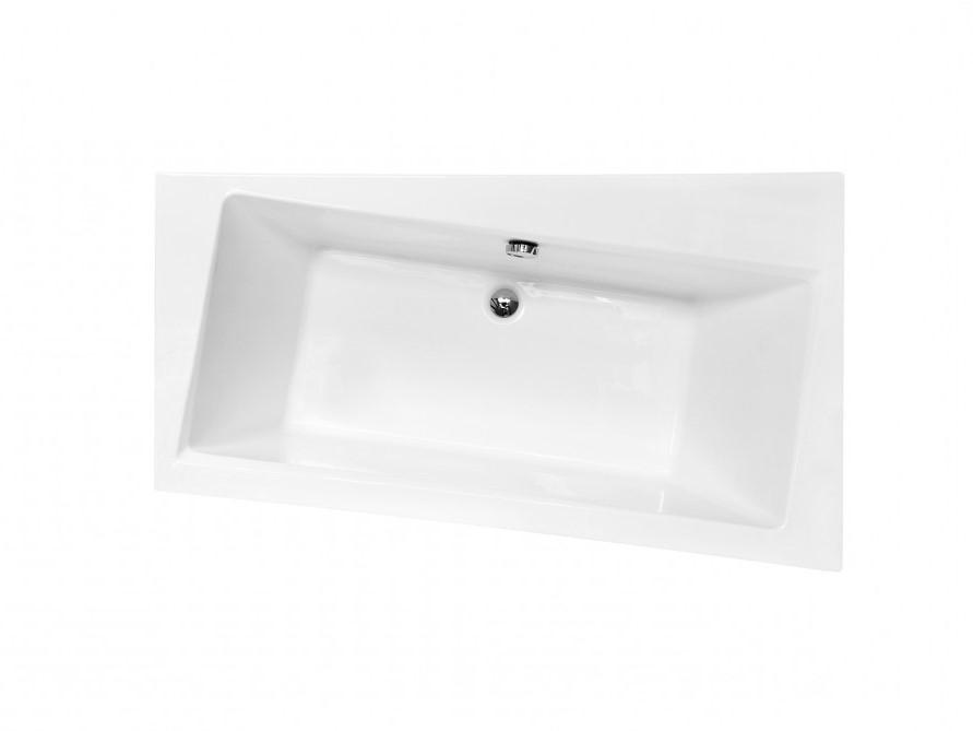 Aqua For You | Badewanne - Besco Eckbadewanne - 170 x 110 cm - Asymmetrisch - Acryl - Antibakterielle Beschichtung - Mit Automatik Siphon und Beinen