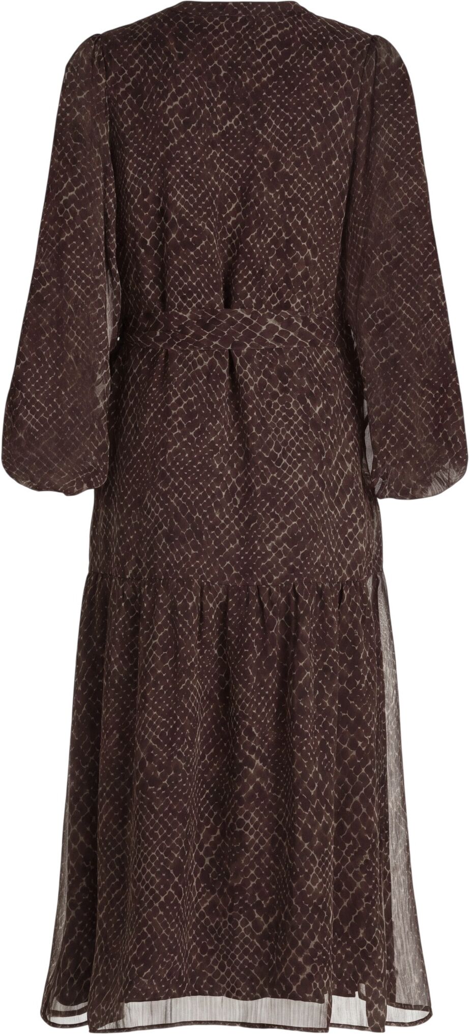Maxikleid ZERO "Maxikleid mit Gürtel", Damen, Gr. 42, beige, braun, Kleider Maxikleid