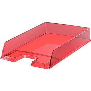 Esselte Briefablage Europost, 623601, A4, rot transparent, stapelbar, Kunststoff
