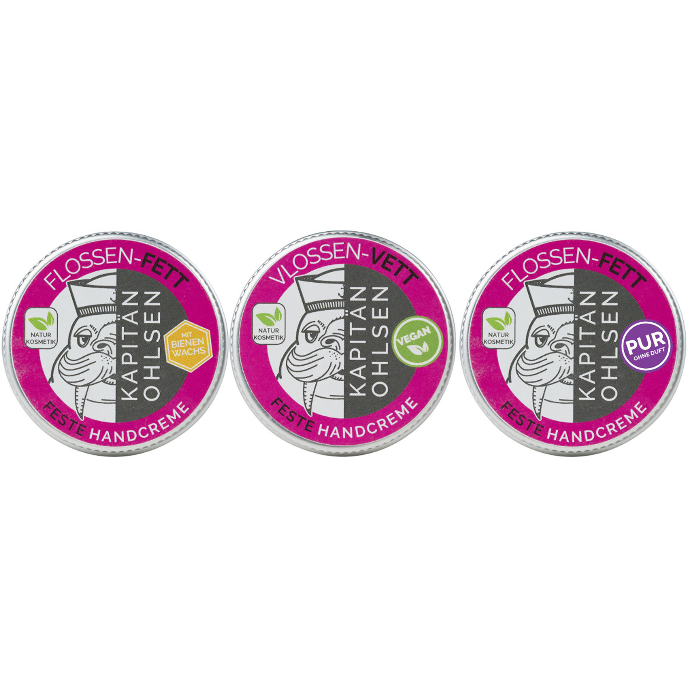 Kapitän-Ohlsens Flossen Trio Hautpflegeset Handpflege & Handcreme pink Größe 3x18g