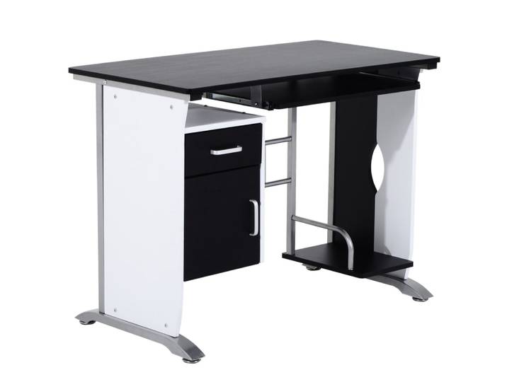 Bureau informatique design mdf noir et blanc