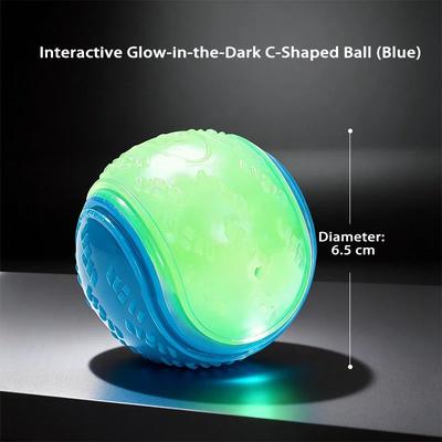 Inspire Select HOOPET Glow Rubber Dog Fetch Ball Durable Interactive Chew & Training Toy For Active Dogs night Light Blue