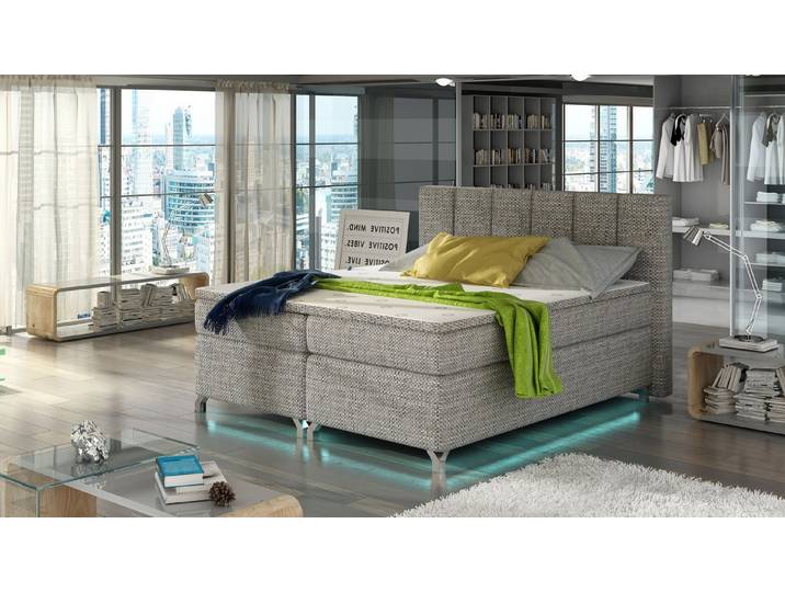 Xlmoebel Boxspringbett Hotelbett 180x200cm Leder mit Bettkasten und Matratze (1-St., Hotelbett 180x200 cm), Made in Europa