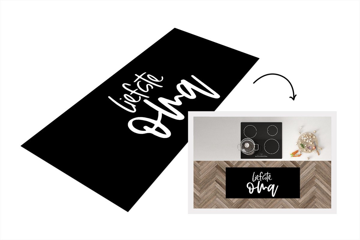 Keukenloper Vinyl met Oma Quotes - 120 x 50 cm