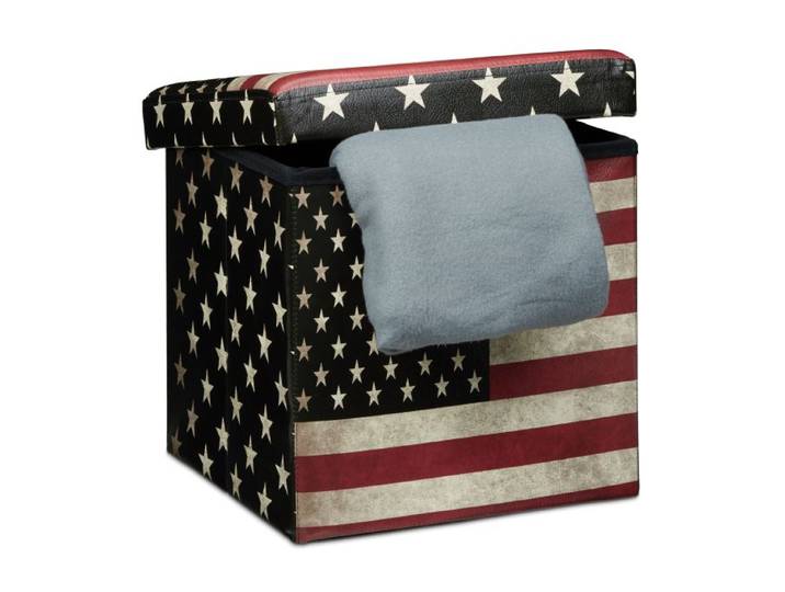 Relaxdays Sitzhocker mit Stauraum Trendmotiv