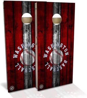 Skip's Garage Washington Baseball Outdoor Cornhole Board Set
