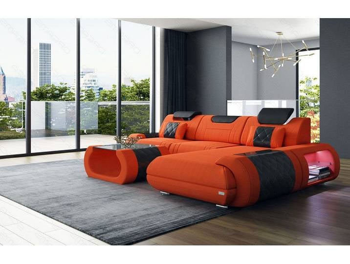 Couch Rimini L-Form in Stoff