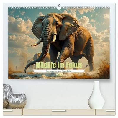 Wildlife im Fokus - Begegnungen auf Augenhöhe (hochwertiger Premium Wandkalender 2027 DIN A2 quer), Kunstdruck in Hochglanz