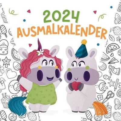 Ausmalkalender 2024, Taschenbuch von Lily Heart, Lily Heart, 978-83-8359-000-4