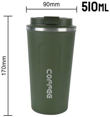Uplift Essentials Thermo Cafe Coffee Mug Stainless Steel Leak Proof Travel Cup 510ml Green