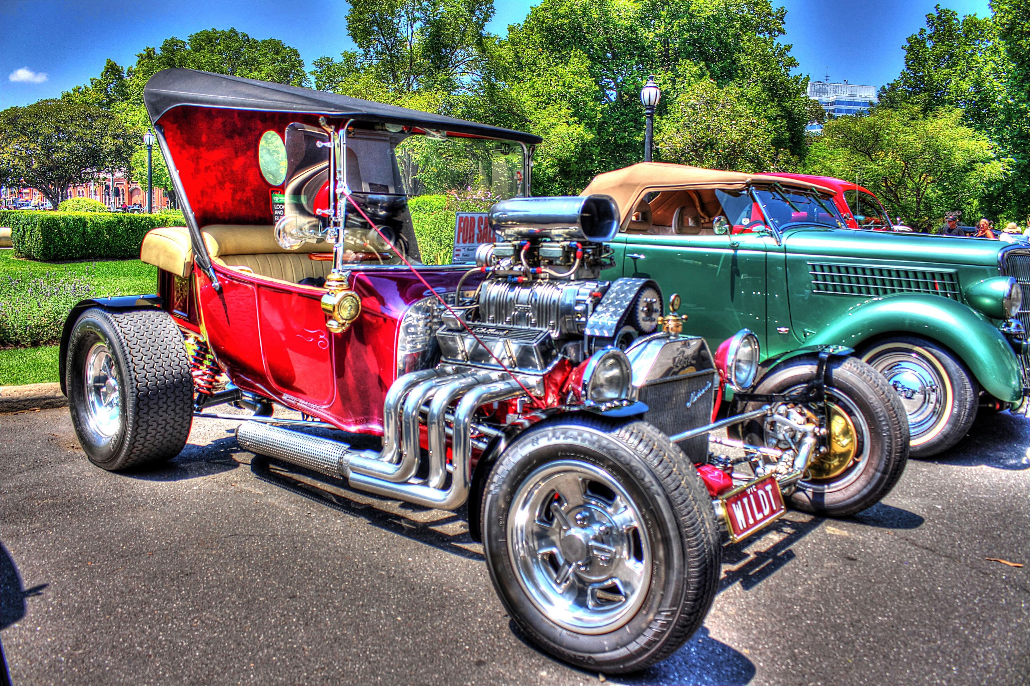 Fototapete PAPERMOON "OLDTIMER RENNWAGEN", bunt, B:3m L:2,23m, Vlies, Tapeten, Fototapete bunt B/L: 3m x 2,23m, Bahnen: 6 Stk.