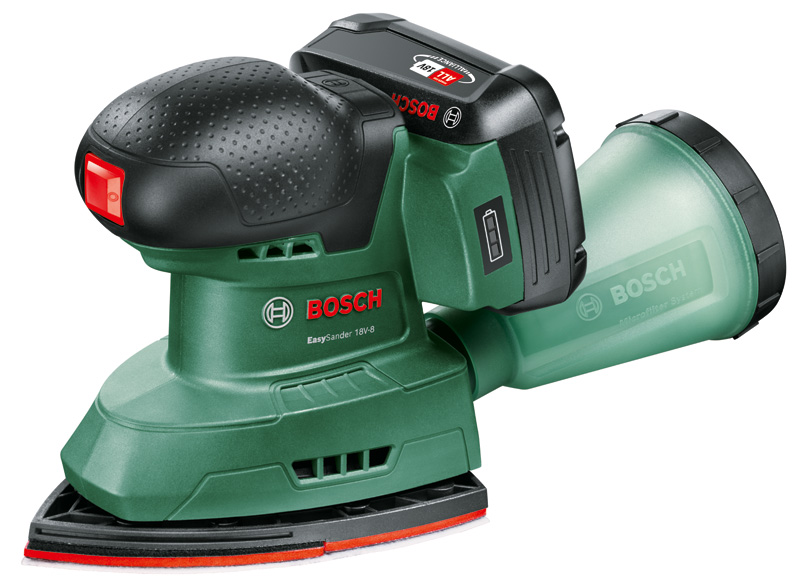 Bosch Akku-Multischleifer EasySander 18V-8, 1 x Akku PBA 18V 2.0Ah 06033E3002
