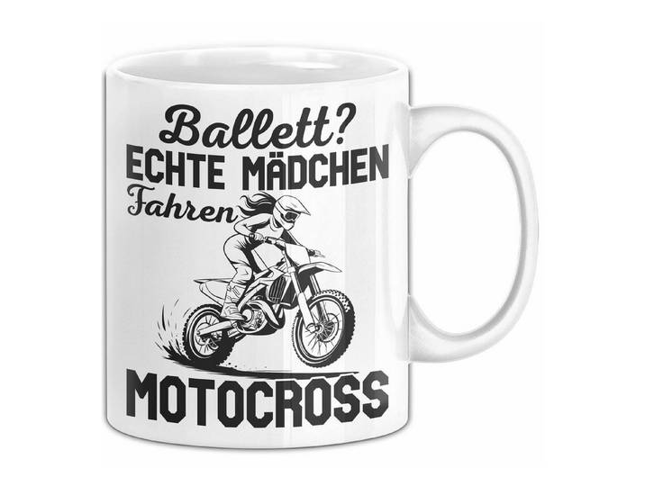 Trendation Tasse Motocross Tasse Geschenk Mädchen Frauen Balett Echte Mädchen Fahren