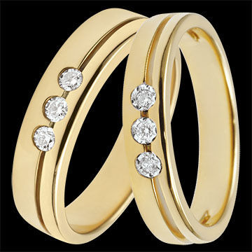 Edenly Olympia Duo-Trauringe â€“ Gelbgold & Diamanten â€“ 18-karÃ¤tig