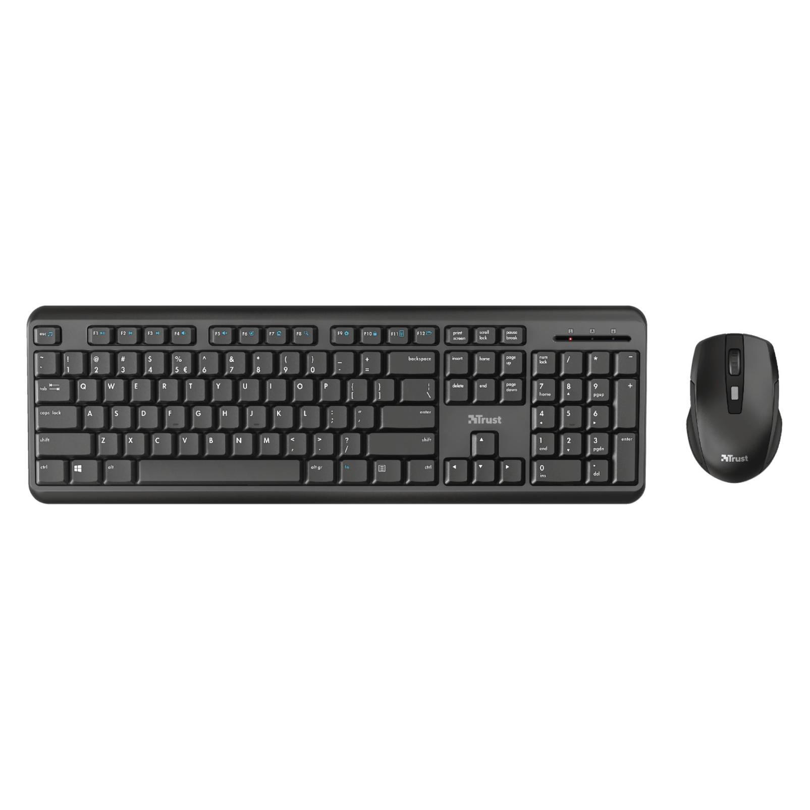 Trust Ody Ii Wl Keyboard Mouse Blk D (DE, Kabellos) (25021)