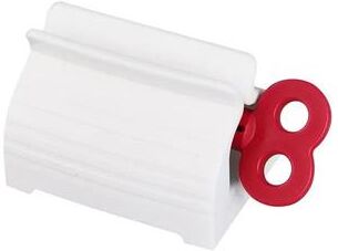 Inspired Living No Waste Toothpaste Tube Squeezer Wall Mounted Toothpaste Roller Dispenser 1pc red