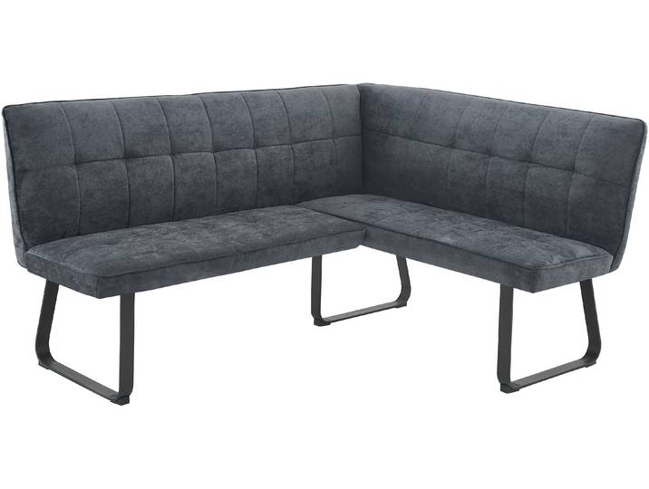 Eckbank BYLIVING Talea Küchenbank , grau (dunkelgrau), B:168cm H:93,5cm T:128cm, Metall, Polyester, Sitzbänke, Eckbank, Komortable Nosaqfederung und gemütlicher Stoffbezug mit Farbauswahl