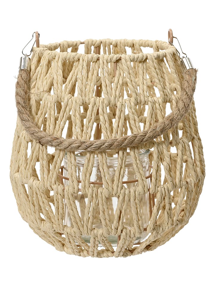 Kaeming Laterne in Beige - (H)22 x Ø 21 cm - onesize