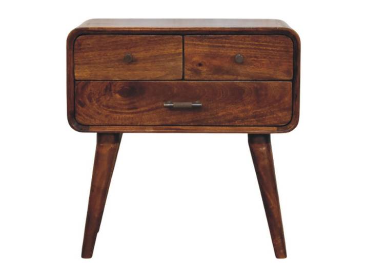 Artisan Furniture Nachttisch Avora, Braun, Holz, 35x55x55 cm, Schlafzimmer, Nachttische