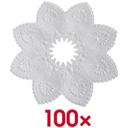 Papstar 100 Kerzen-Manschetten weiß rund - Ø 10 cm weiß